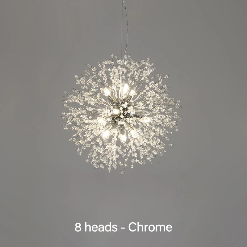 2021 Modern Crystal Dandelion Chandelier Indoor Lighting Pendant Lamp for Living Room Dining Room Home Decorative Luminaires