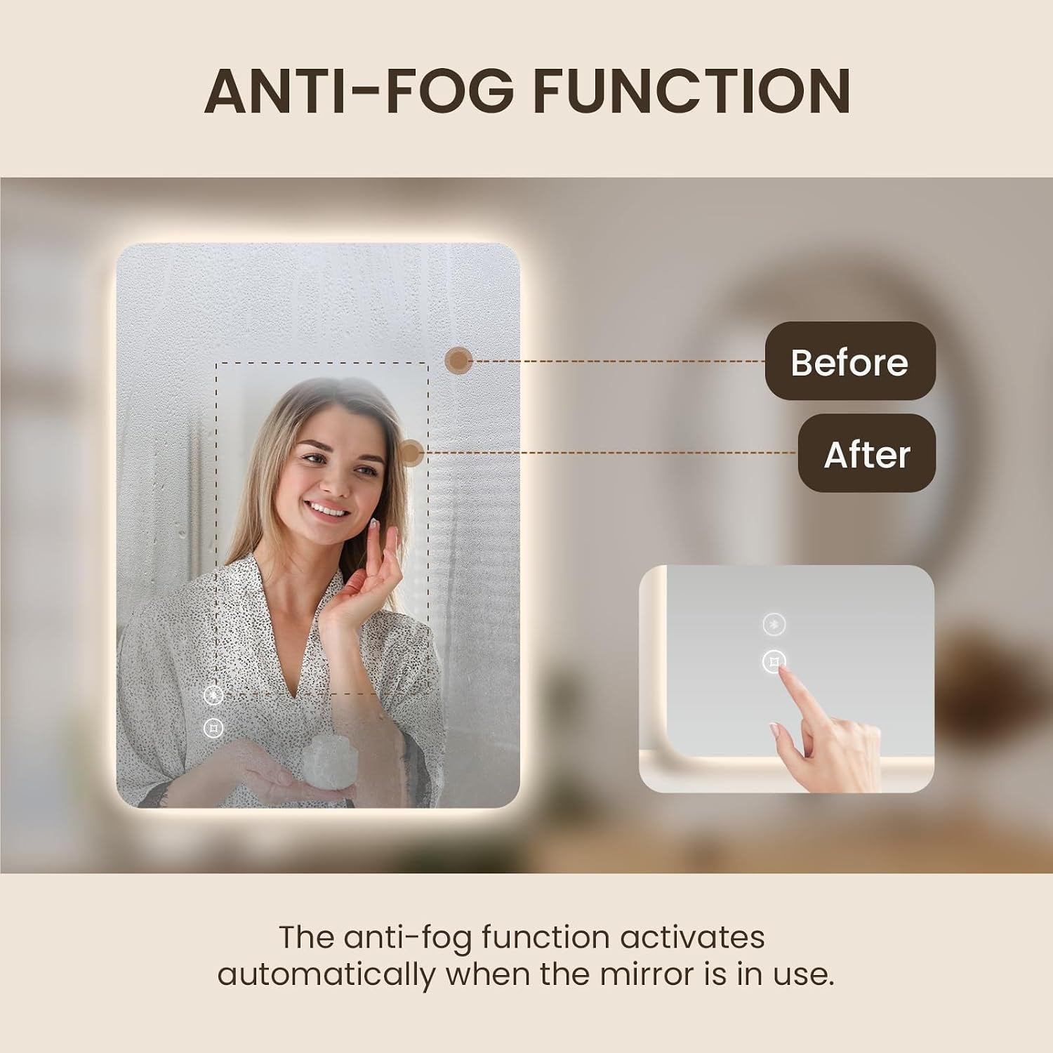 500 X 700 Mm Backlit Illuminated Bluetooth Bathroom Mirrors with Shaver Socket, Wall Mounted Multifunction Bathroom Vanity Mirror with LED Lights and Demister Pad, Energy-Saving LED Smart Mirrors | Bluetooth Speaker with Touch-Controlled LED Lighting, Integrated Demister and Memory Function.