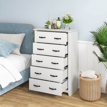 Dresser Vertical Chest of Drawers with 5 Pull-Out Drawers