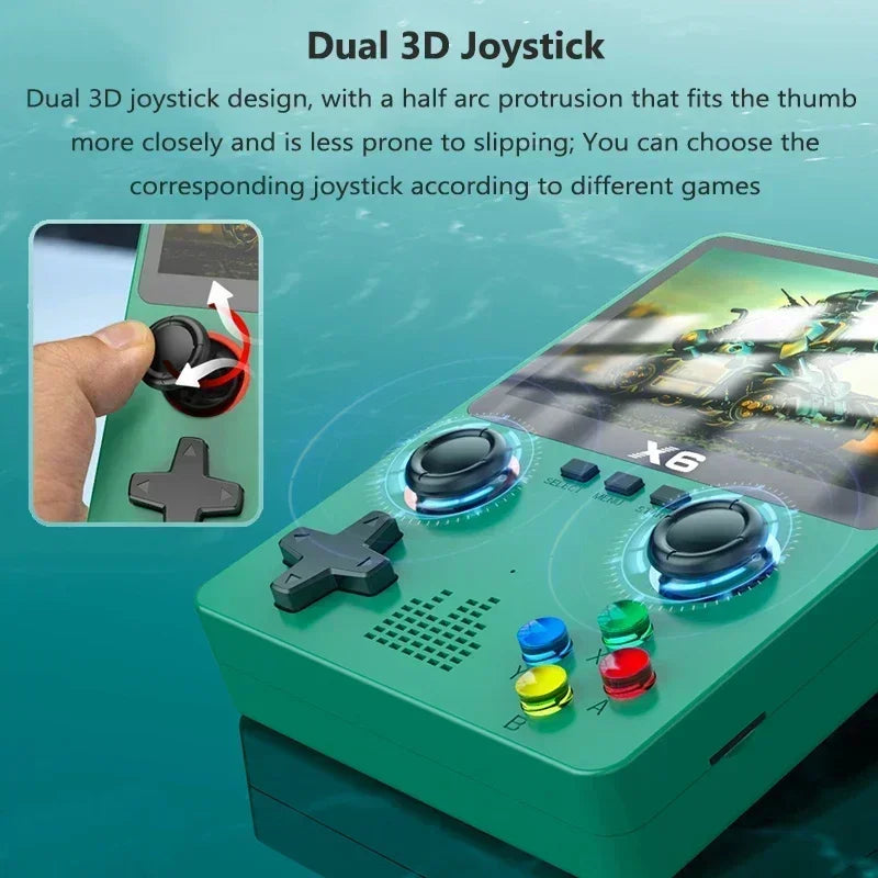 NEW X6 Game Console Retro Video Game Console 3.5'' IPS Screen Portable Handheld Game Player Classic Games Children Gifts