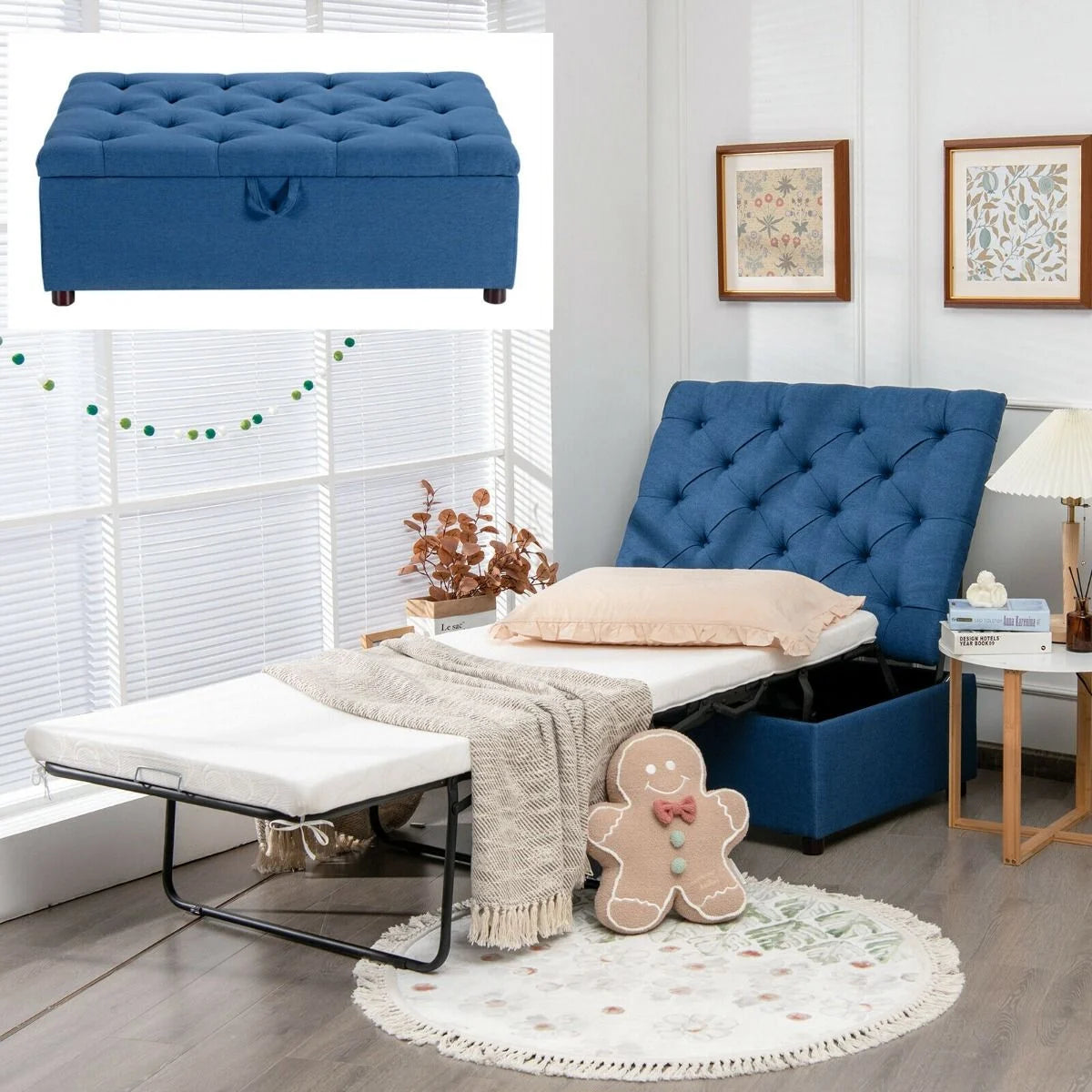 2-In-1 Convertible Sofa Bed with Mattress for Home and Office