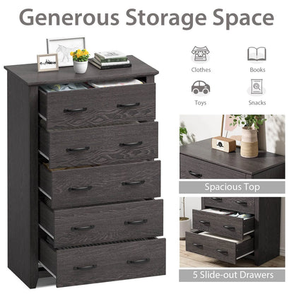 Dresser Vertical Chest of Drawers with 5 Pull-Out Drawers