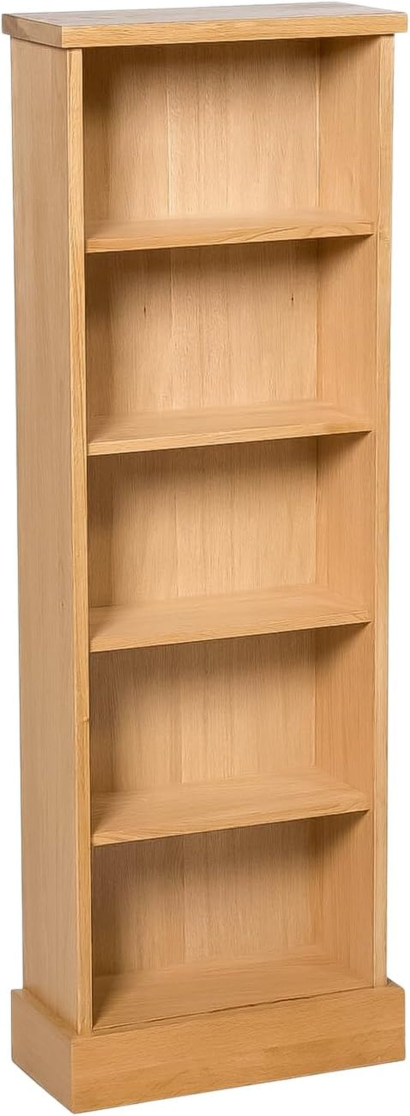 Waverly Solid Wooden Oak DVD Storage Cabinet 5-Tier | Brown Solid Wood DVD Rack Holds 120 Dvds, Media CD Shelf Unit, Light Oak Furniture for Living Room, Office Use or Hallway