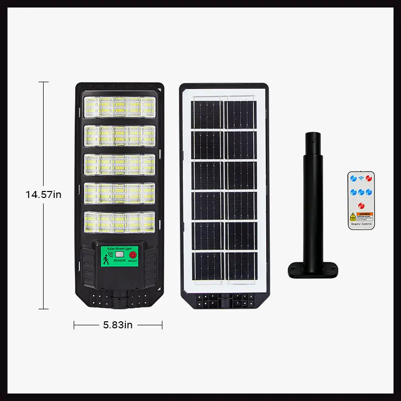 Upgraded Solar Street Light Outdoor 5730 SMD LED 120LM/W Super Bright Monocrystalline Panel Lifepo4 Battery IP65 Waterproof for Yard Garden Street Garage,Deals for You Days