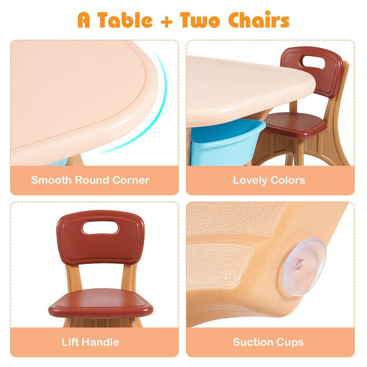 Children'S Activity Table Set with Storage Bins