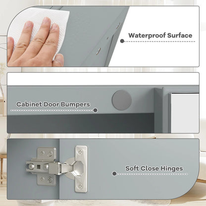 Sleek Medicine Cabinet with Double Mirrored Doors - Space-Saving Storage Solution for Your Bathroom