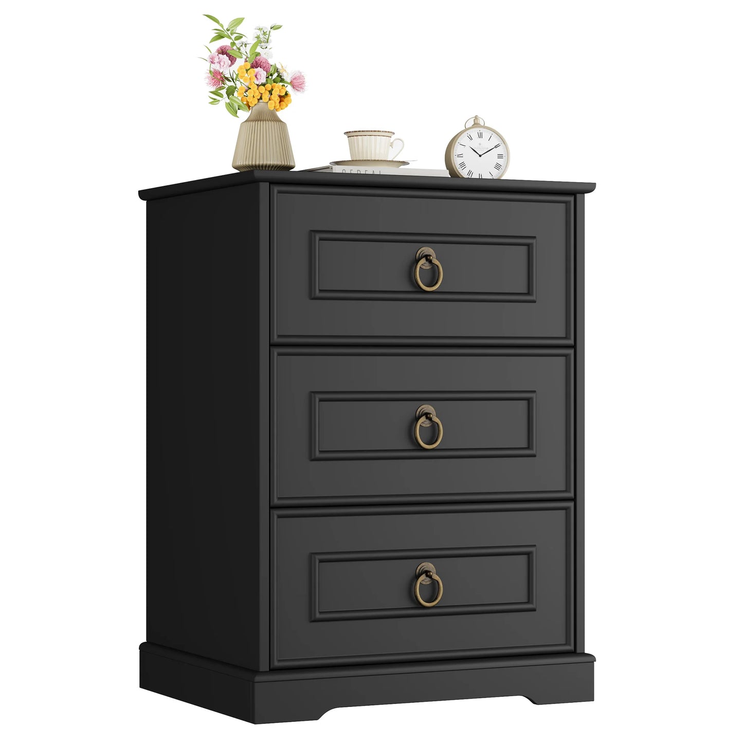Bedside Tables with 3 Drawers, Bedroom Nightstand, Small Chest of Drawers, Side End Table 45.5X38X64 Cm