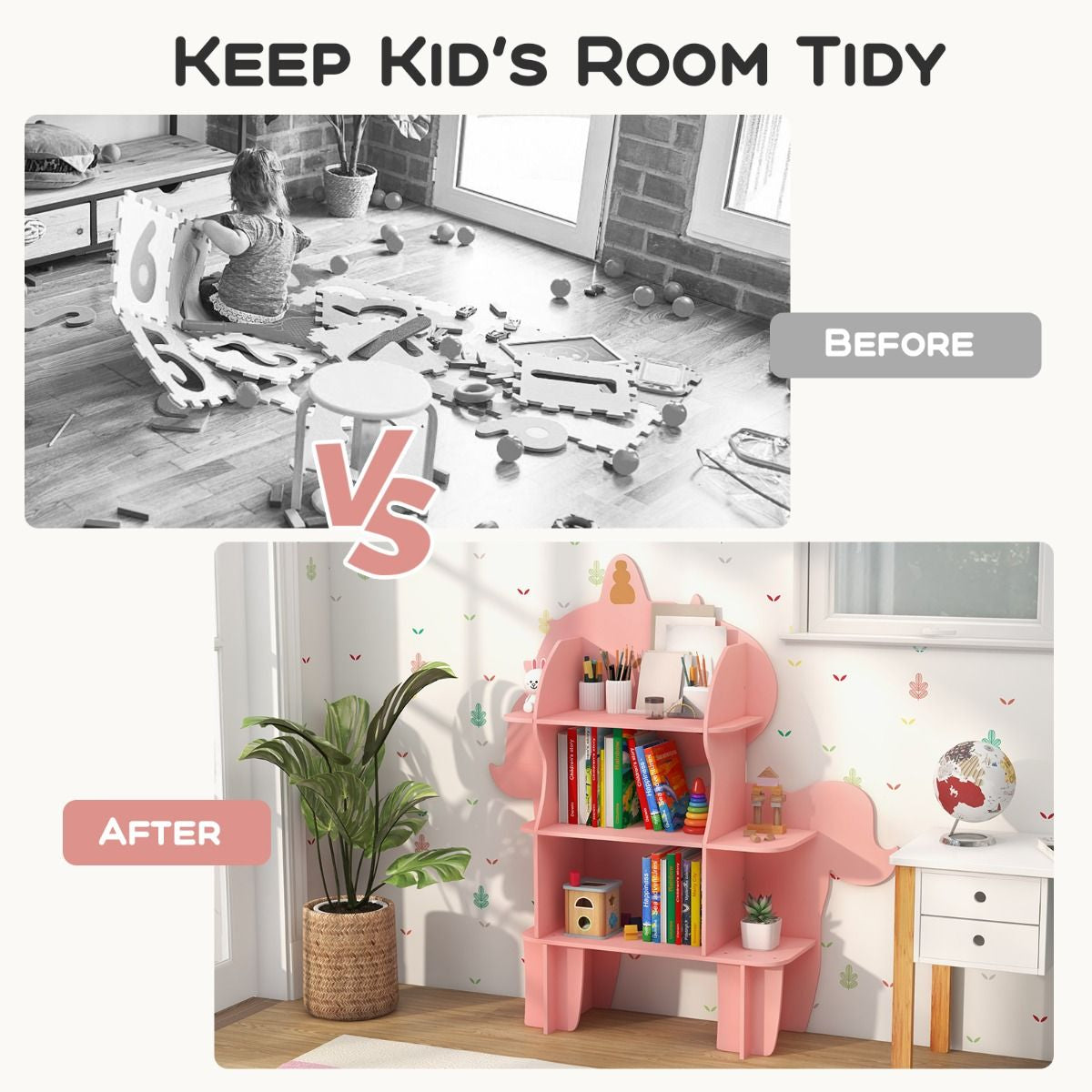 Kids Toy Storage Organizer with Anti-Toppling System for Play Room Nursery Kindergarten