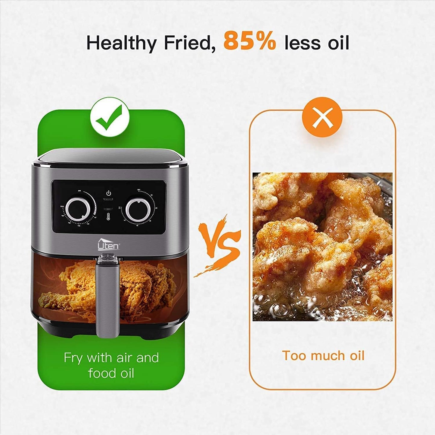 5.5L Air Fryer Oven — 1700W, Rapid Air Technology, Knob Control