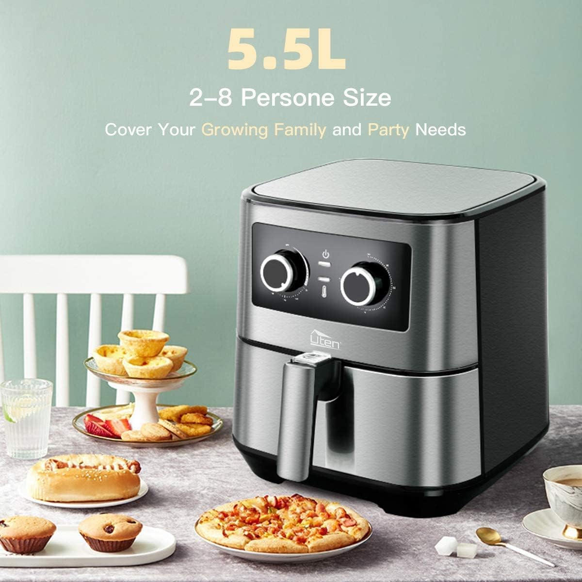 5.5L Air Fryer Oven — 1700W, Rapid Air Technology, Knob Control