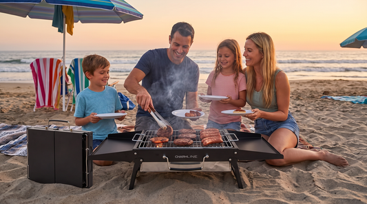 39 X 27 Cm Foldable Portable Charcoal BBQ Grill, Camping BBQ Grill for 2–4 People, Ideal for Camping, Garden, Beach, Picnic & Tabletop Use, Black