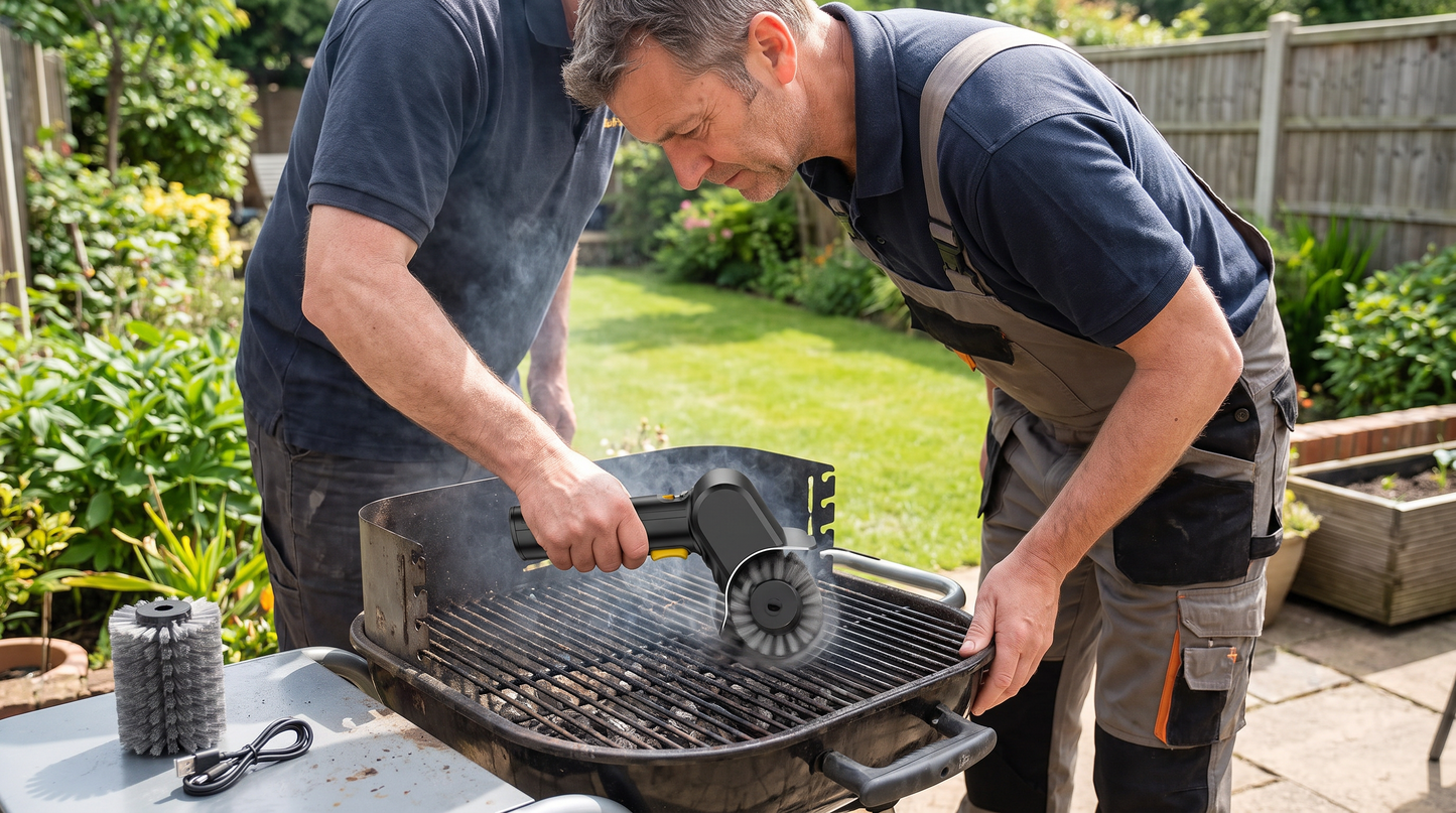 Electric BBQ Cleaner Brush Wireless Stainless Steel Rotary Grill Brush for Outdoor Grill Steam BBQ Cleaning Brush Accessoires