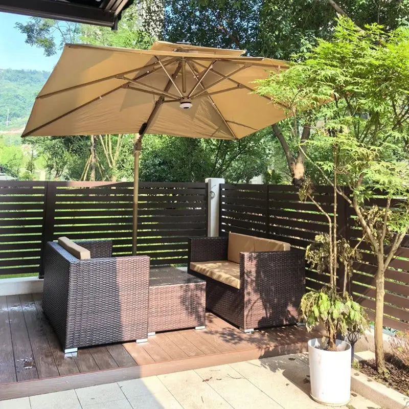 Luxurious Rattan Garden Furniture Set - Stylish Outdoor Corner Sofa Couch with Cushions and Elegant Glass Table