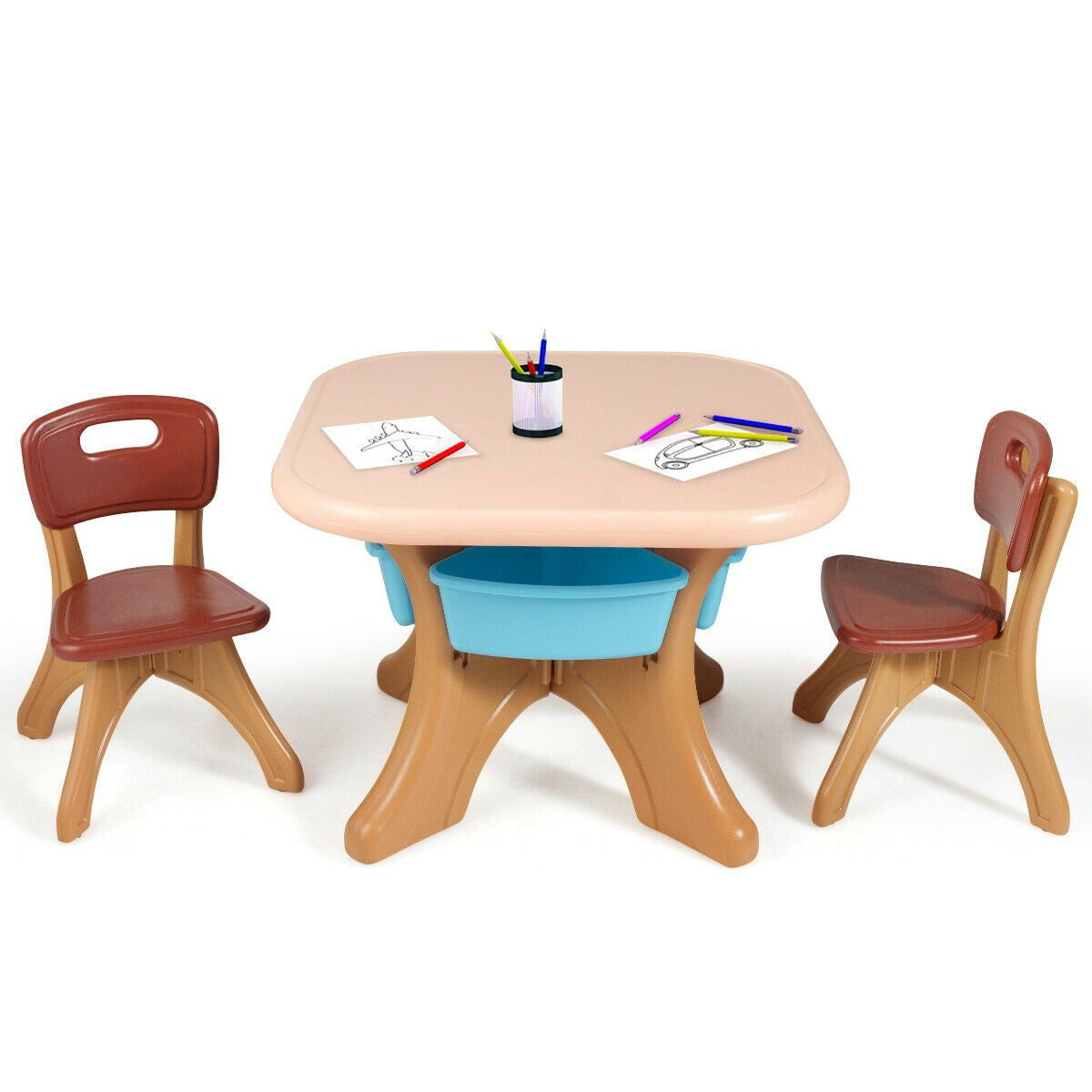 Children'S Activity Table Set with Storage Bins