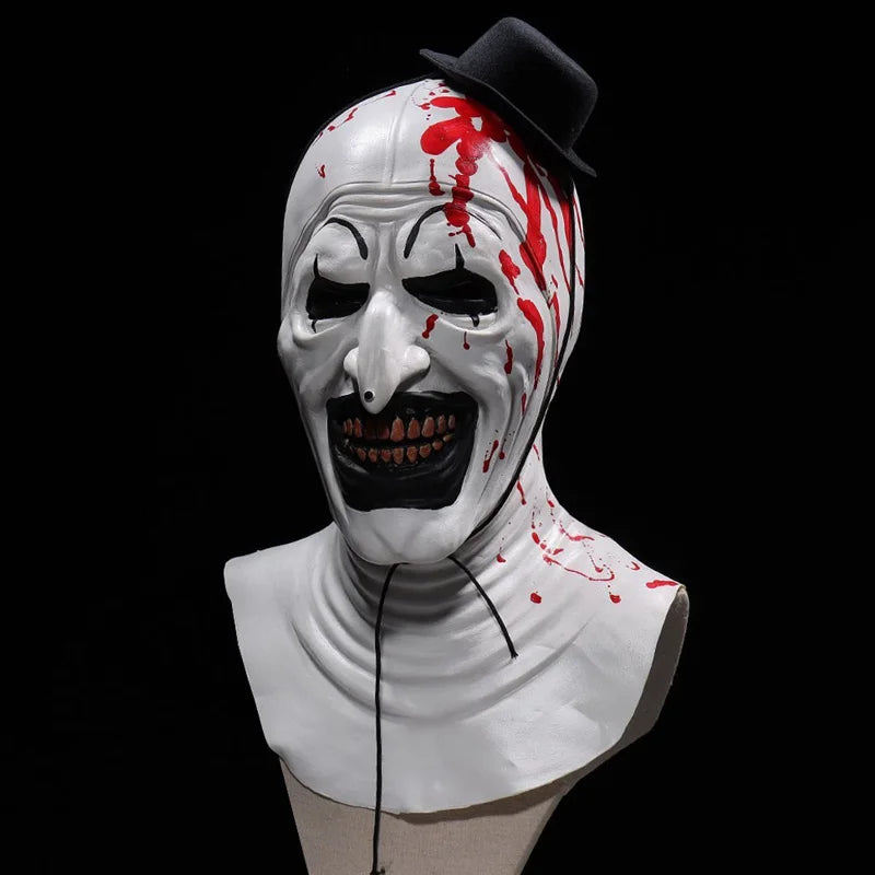Terrifier Art the Clown Mask Scary Latex Mask the Bloody Killer Joker Mask Horror Halloween Cosplay Costume Props for Adults