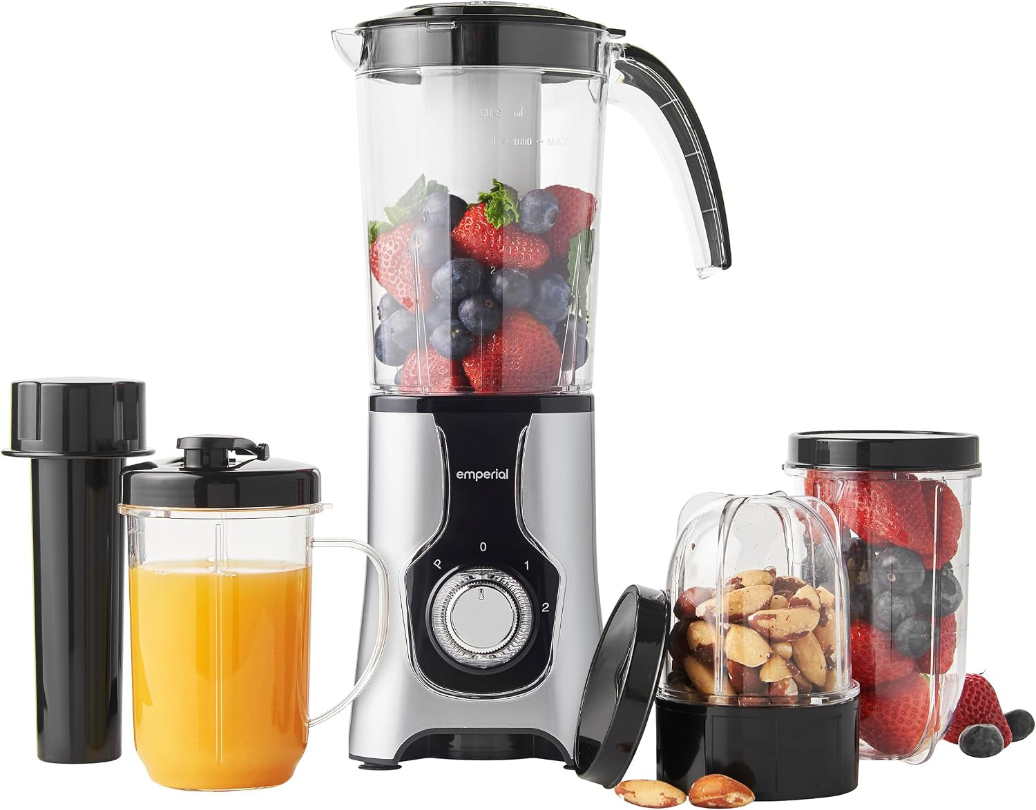 Blender, Juicer, Grinder | 4-In-1 Multi-Functional Personal Blender & Smoothie Maker| 2 Speed Settings and Pulse Function for Crushing Ice| for Smoothies, Protein Shakes and More 550W
