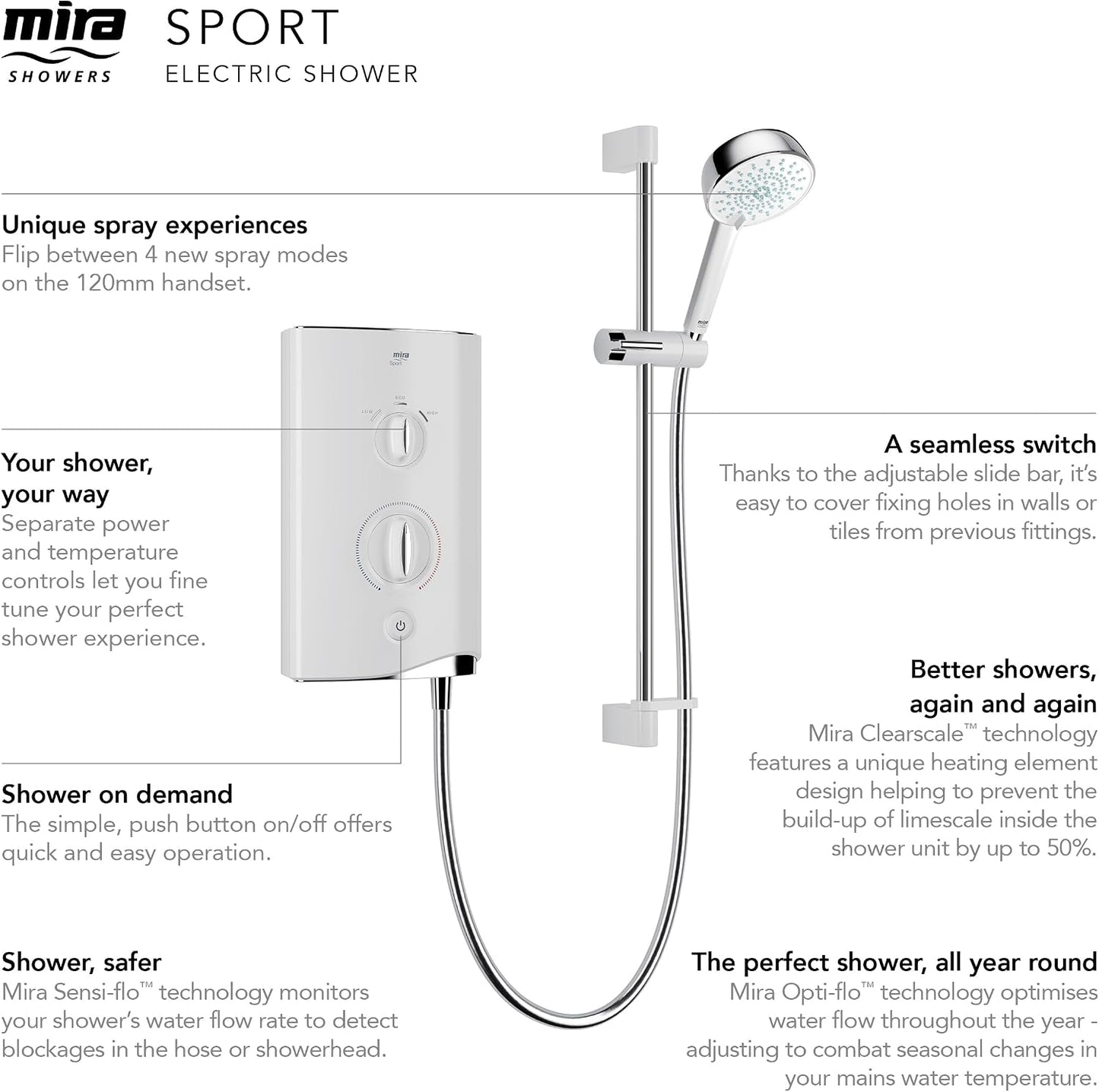 Showers  Sport Single Outlet Electric Shower 10.8KW
