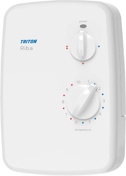Riba, Shower Electric, 8.5 KW, White, Instant Hot Water, Replacement Shower, anti Twist Hose, Bathroom Showering Unit