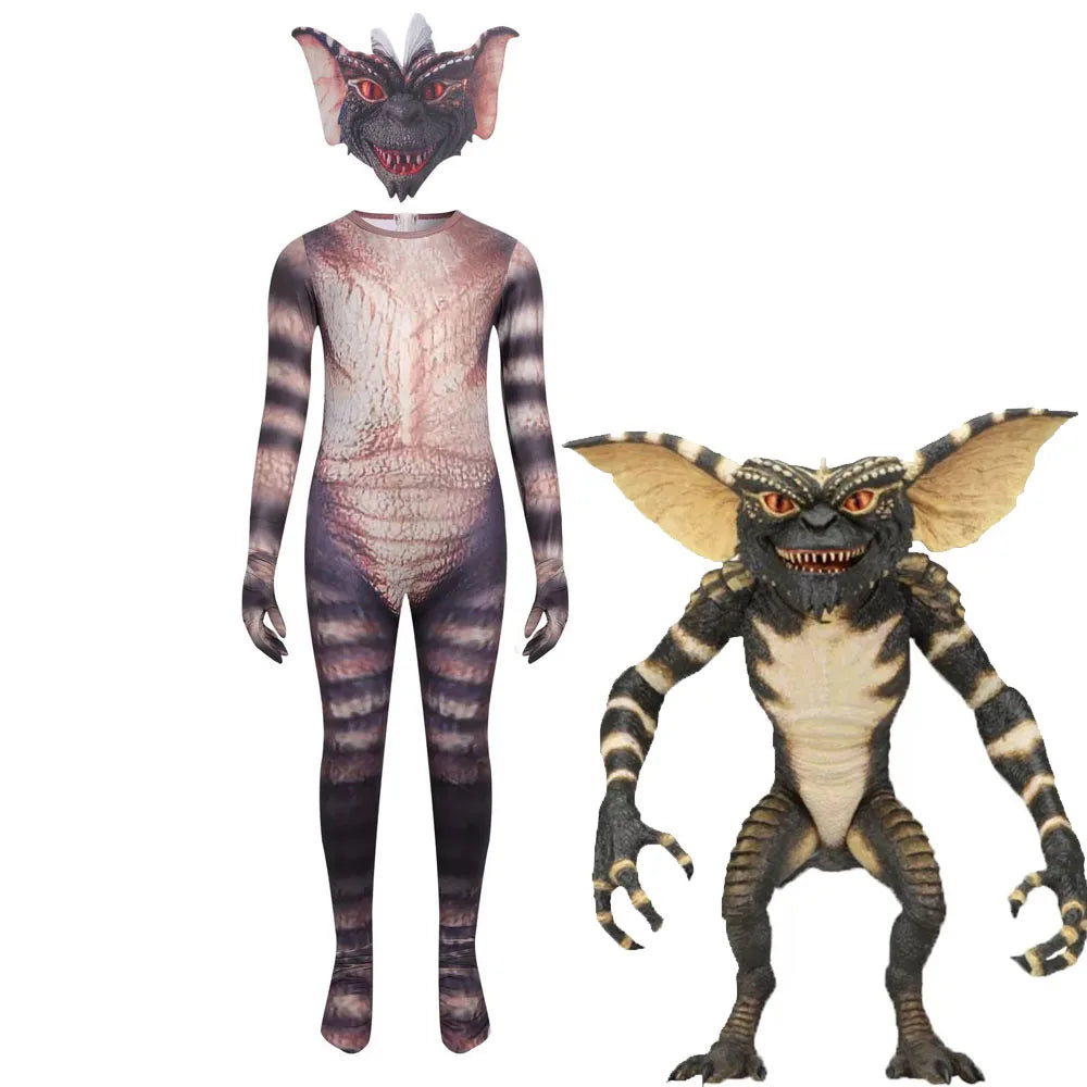 Gremlins Cosplay Costumes Horrible Gremlins Accion Jumpsuit Halloween Carnival Party Dress up Suit for Kids