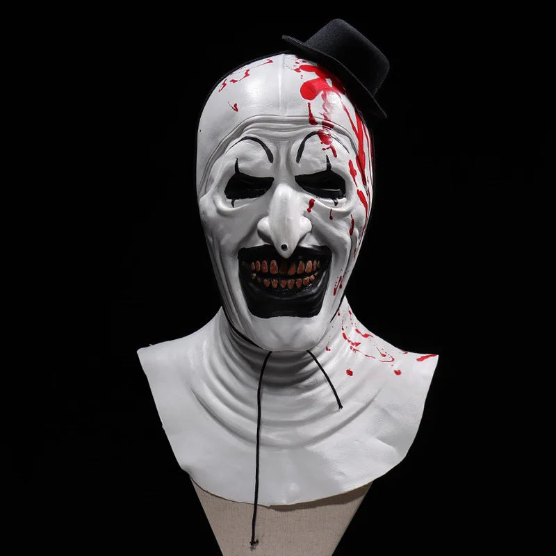 Terrifier Art the Clown Mask Scary Latex Mask the Bloody Killer Joker Mask Horror Halloween Cosplay Costume Props for Adults