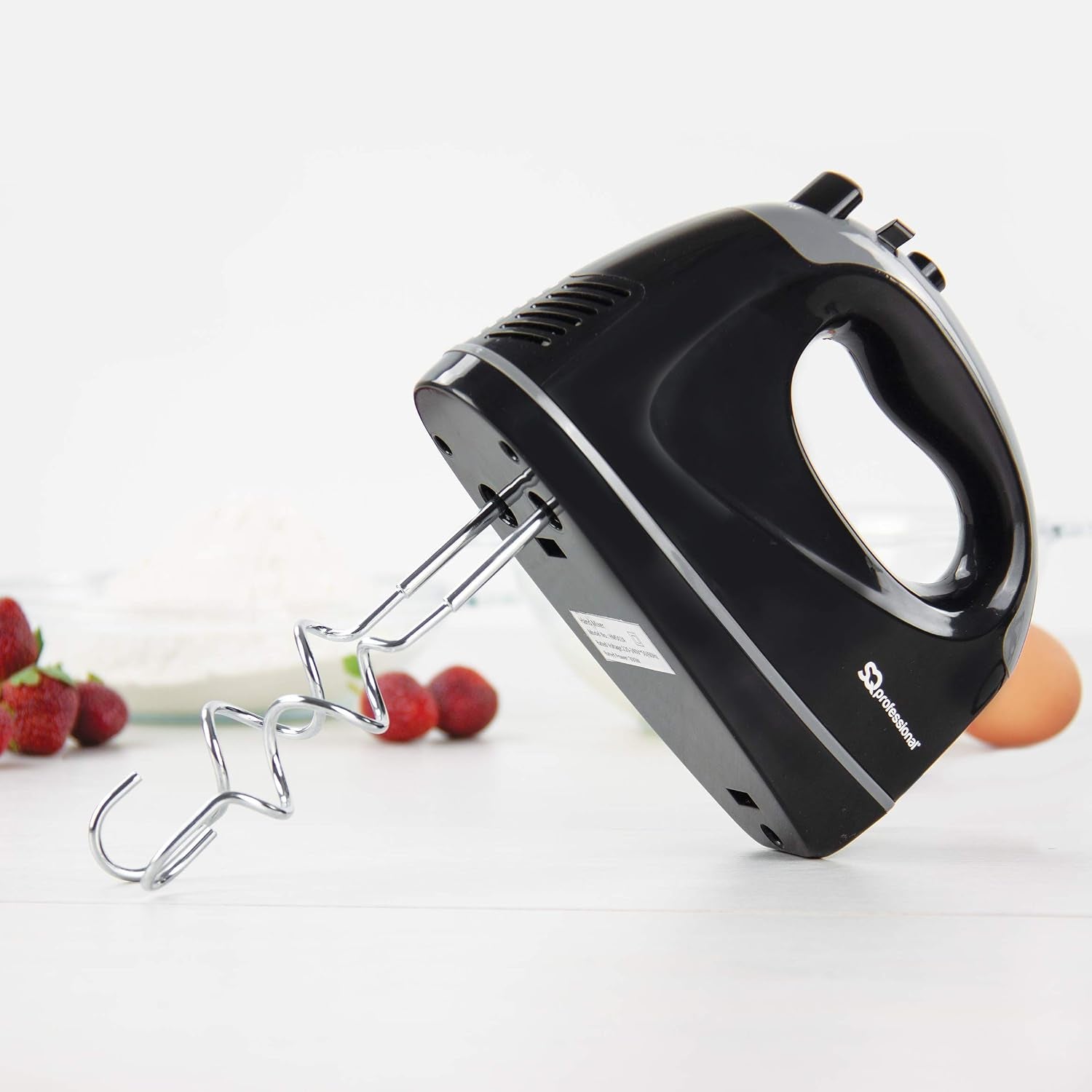 Blitz Hand Mixer Electric Whisk for Baking Electric Beater 5 Speed Control Hand Mixer Stainless Steel Kneader and Beaters for Baking Mixer 300W (Black)