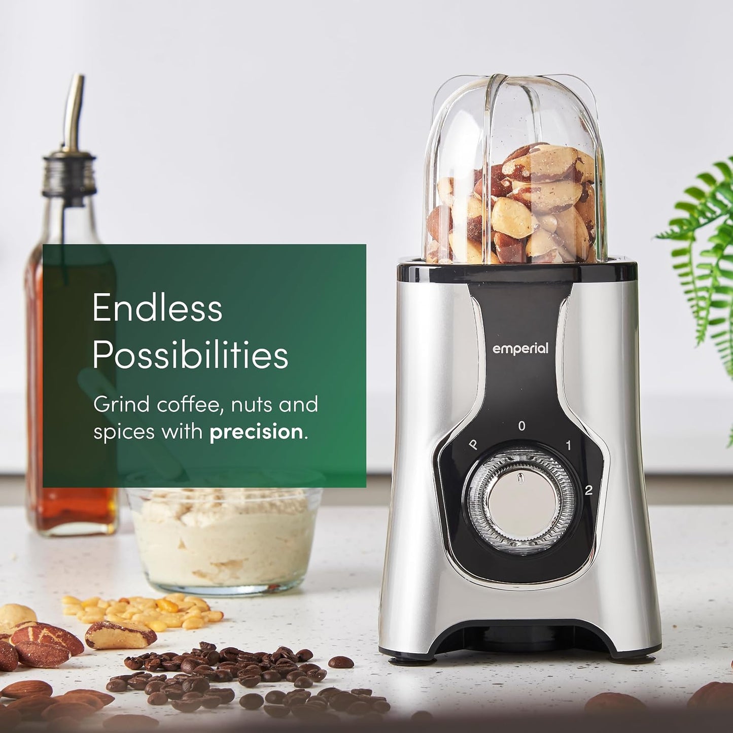 Blender, Juicer, Grinder | 4-In-1 Multi-Functional Personal Blender & Smoothie Maker| 2 Speed Settings and Pulse Function for Crushing Ice| for Smoothies, Protein Shakes and More 550W