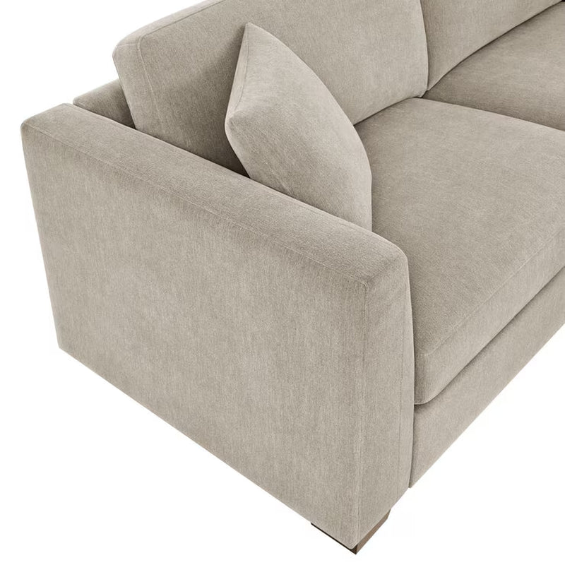 Walsen Grey Fabric Corner Sofa with Storage Ottoman in 2 Configurations