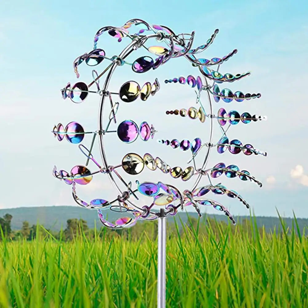 Enchanting 3D Metal Windmill: Stunning Kinetic Sculpture for Your Garden