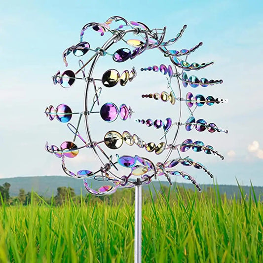Enchanting 3D Metal Windmill: Stunning Kinetic Sculpture for Your Garden