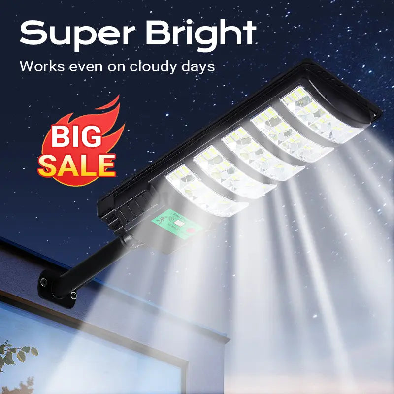 Upgraded Solar Street Light Outdoor 5730 SMD LED 120LM/W Super Bright Monocrystalline Panel Lifepo4 Battery IP65 Waterproof for Yard Garden Street Garage,Deals for You Days