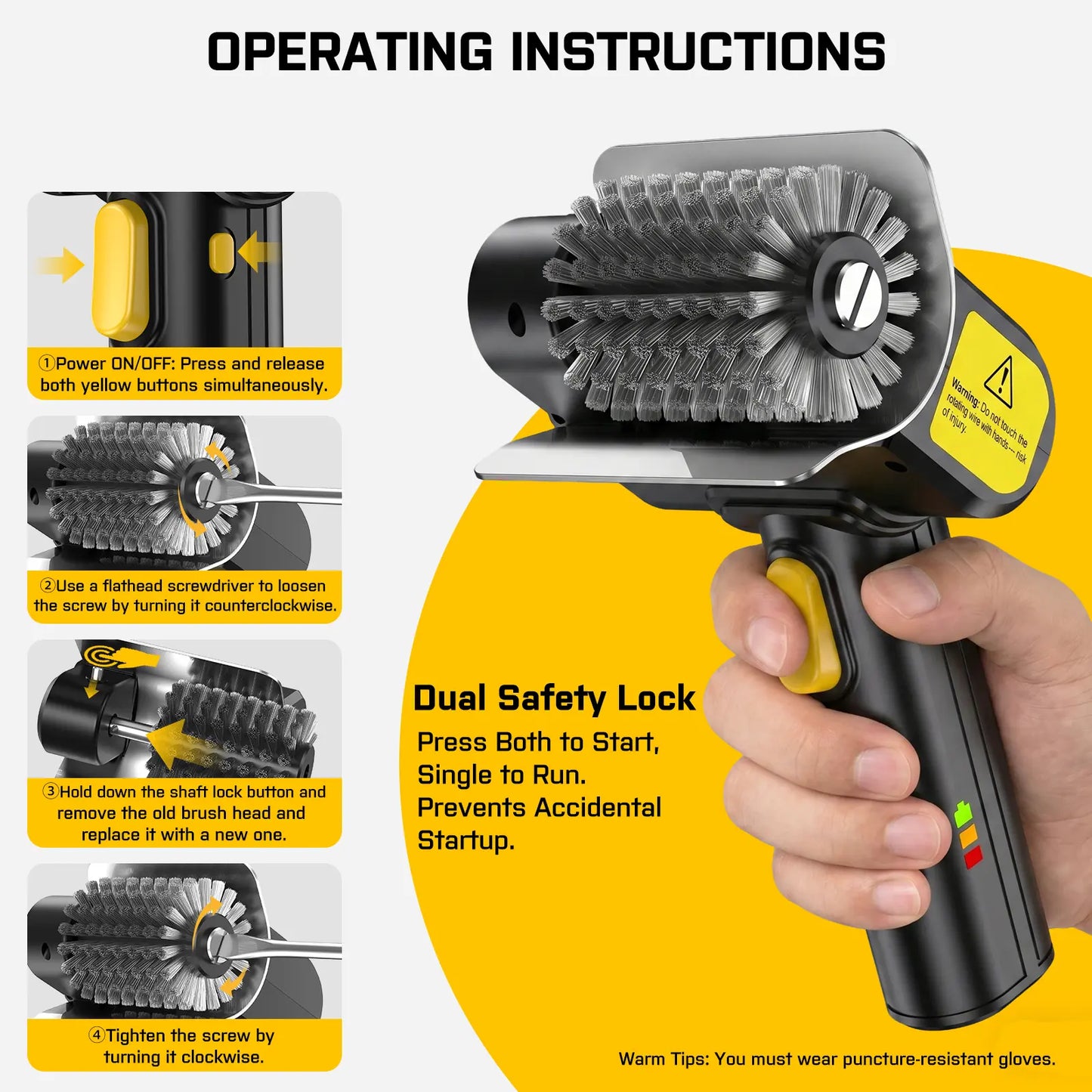Electric Grill Brush, Rechargeable Cordless BBQ Cleaner with 600RPM Motor & Safety Locks, Includes Two 304 Stainless Steel Brush Heads, Compact Design for Narrow Spaces and Corners SOARFLY G9 Summerwins , Dealsforyoudays