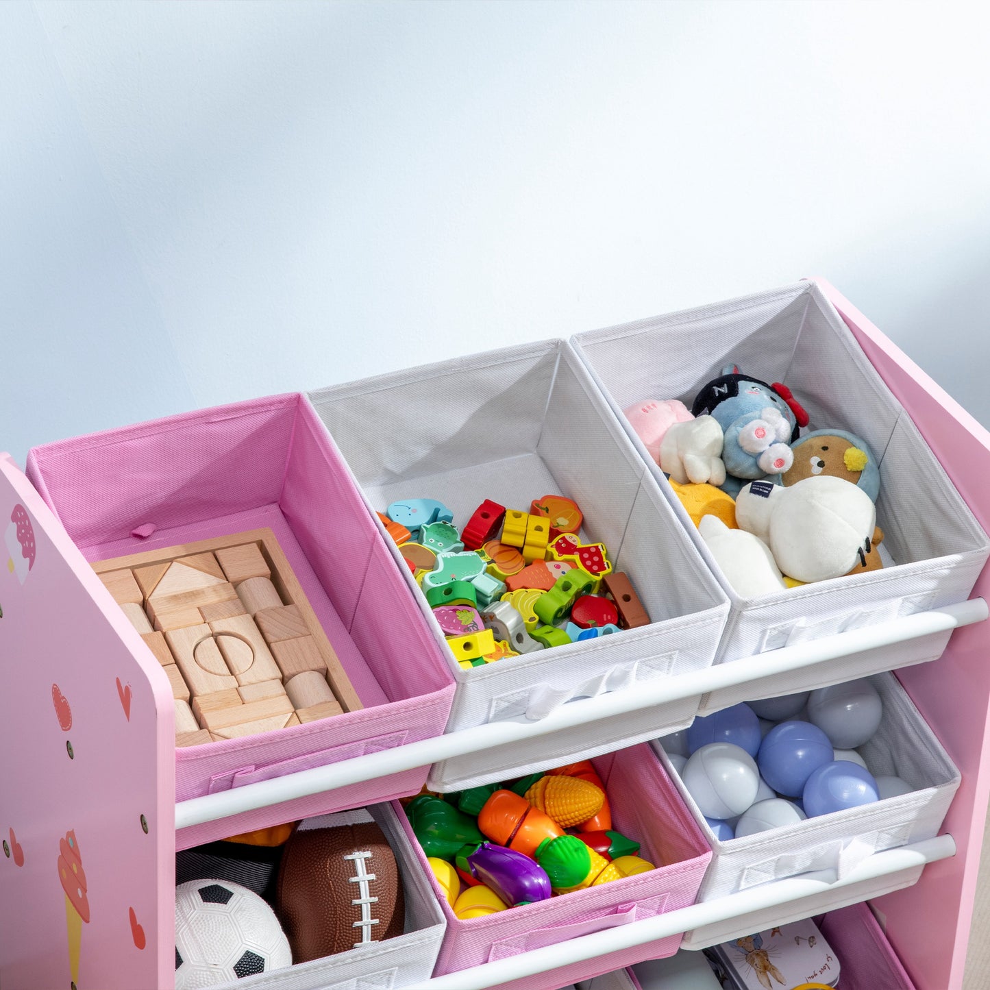 Kids Storage Unit W/ Nine Removable Baskets, for Nursery, Playroom