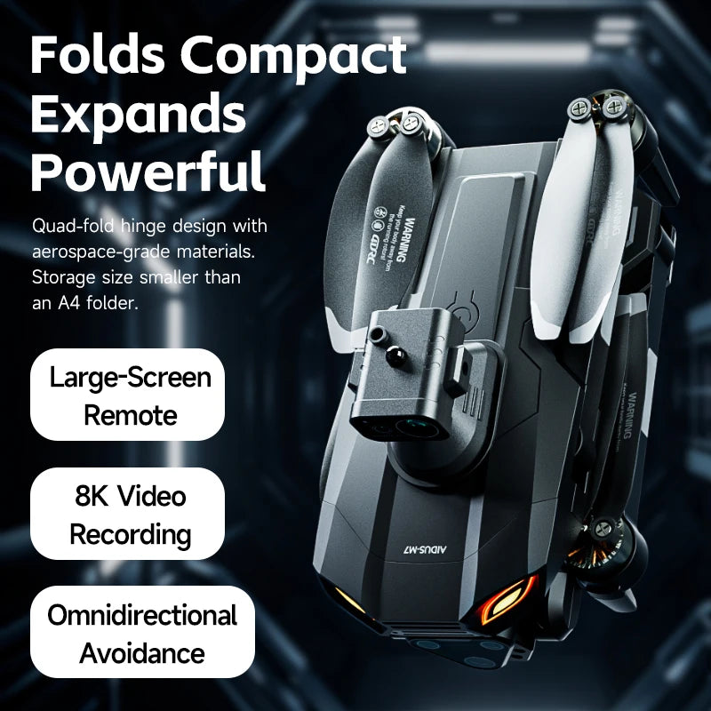 New M7 Drone Brushless 8K HD Camera Remote Control with Screen Optical Flow Obstacle Avoidance Foldable Quadcopter Toys 10000M