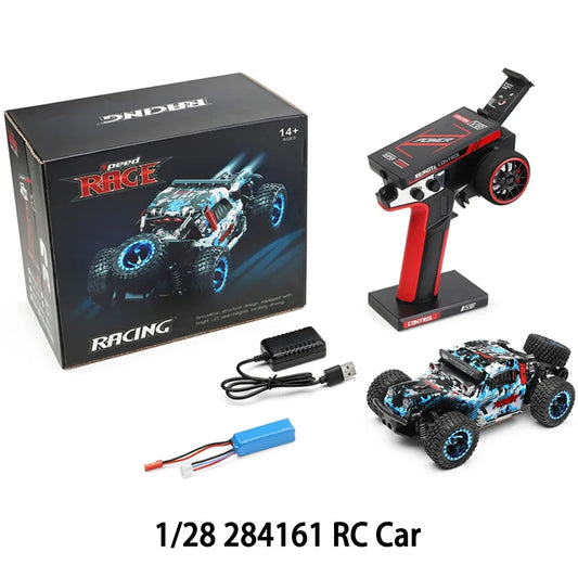Wltoys 1/28 284161 V8 4WD RC Monster Trucks with LED Lights 2.4G Radio Remote Control Car Off-Road Drift for Kids Toys