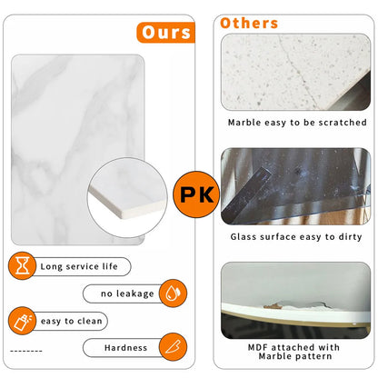 Modern round Kitchen Dining Table Marble Top 80Cm Diameter Linving Dining Room Restaurant Island Table for 4 Seat