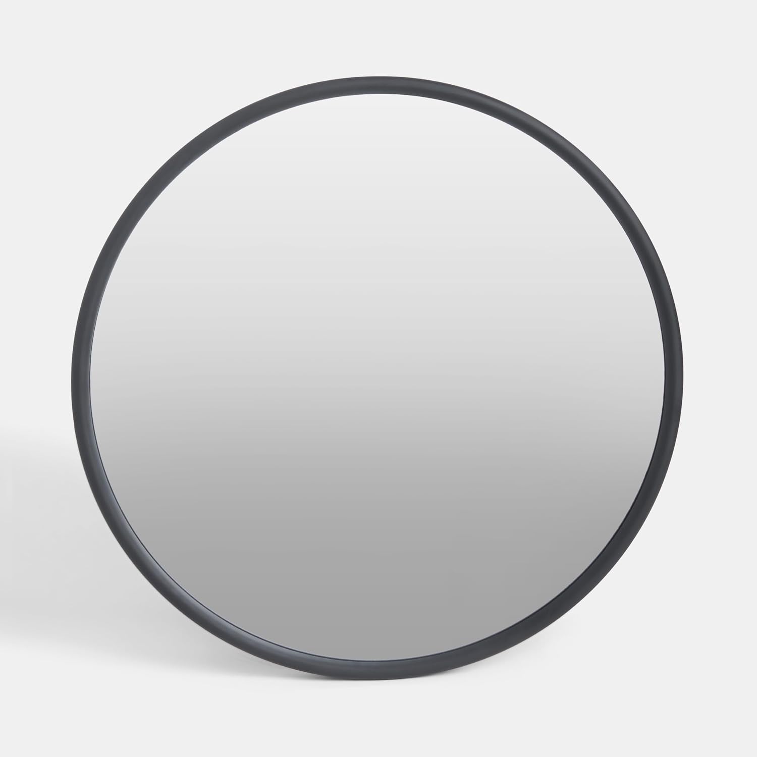 Black round Bathroom Mirror Wall Mounted, Makeup Dressing Wall Mirror with Sleek Frame Easy Hang Decorative Bathroom Mirrors over Sink for Living Room Bedroom, 40Cm