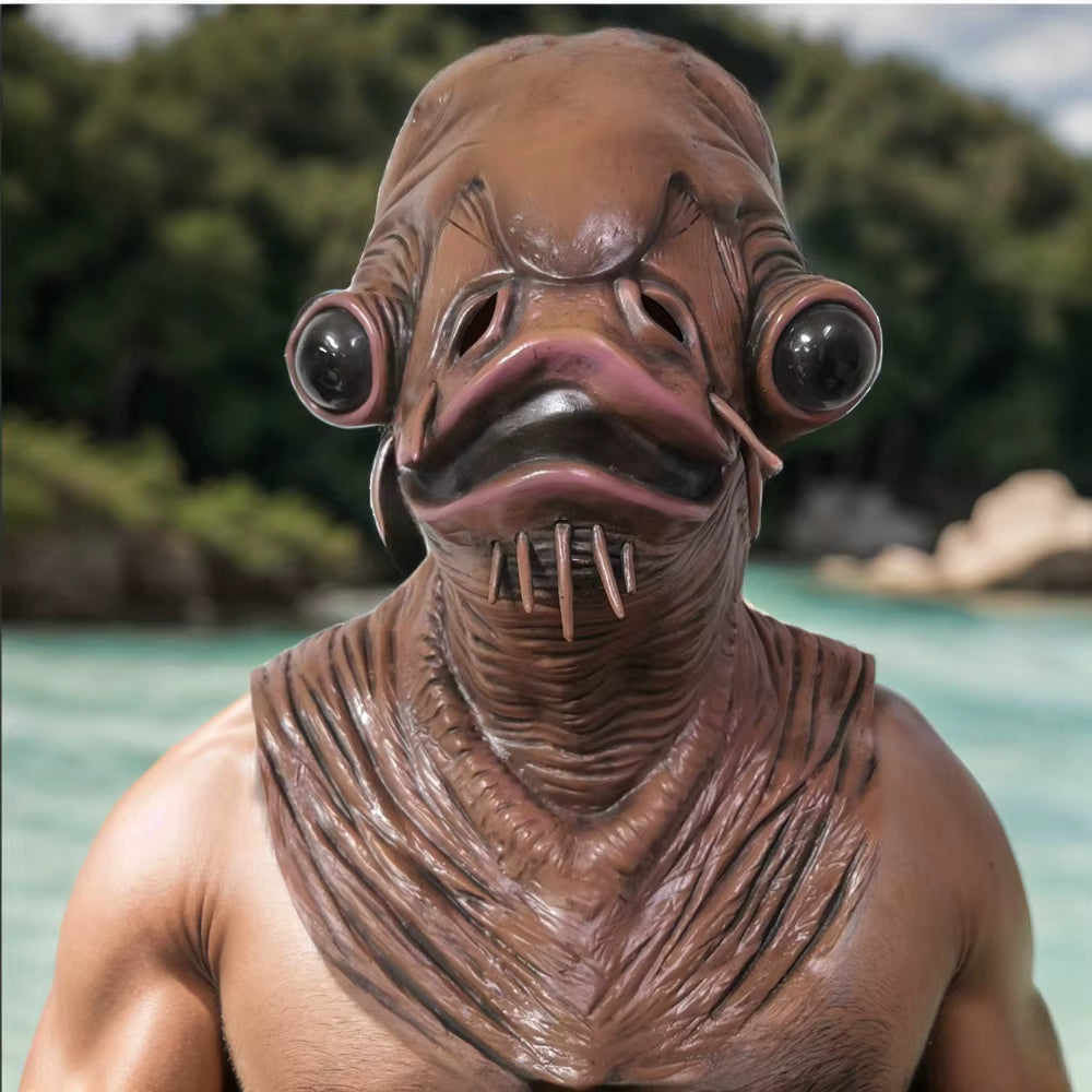 Horror Catfish Full Head Latex Mask | Halloween Cosplay Costume Prop