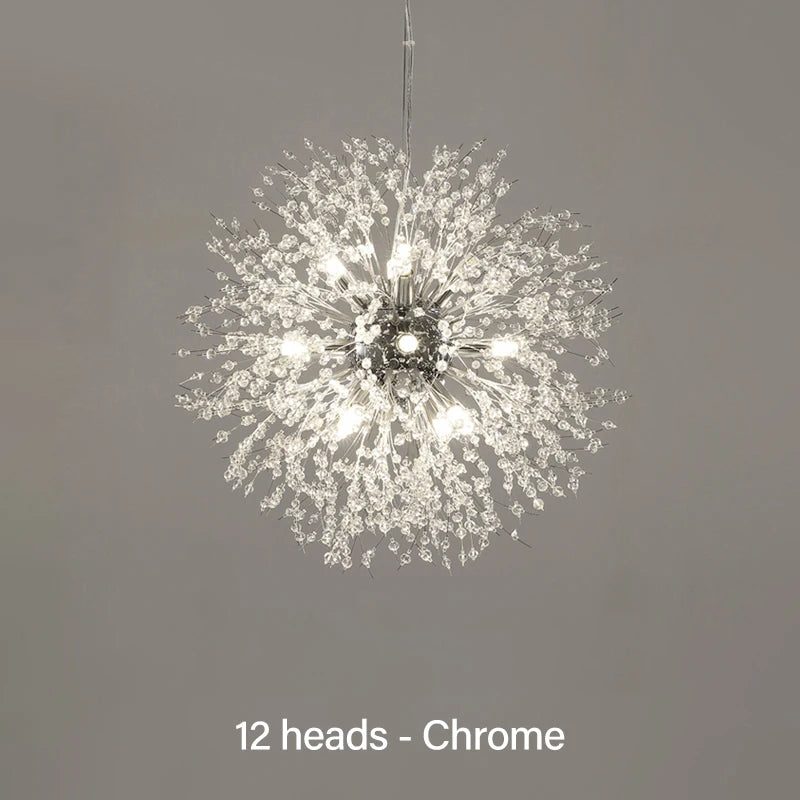 2021 Modern Crystal Dandelion Chandelier Indoor Lighting Pendant Lamp for Living Room Dining Room Home Decorative Luminaires