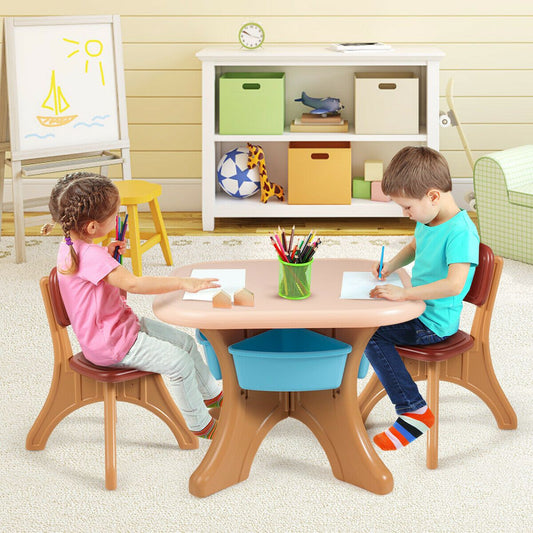 Children'S Activity Table Set with Storage Bins