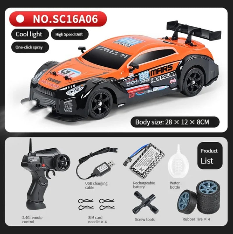 AE86 1: 16 Racing Drift CAR with Remote Control Toys RC Car Drift High-Speed Race Spray 4WD 2.4G Electric Sports Vehicle Gifts