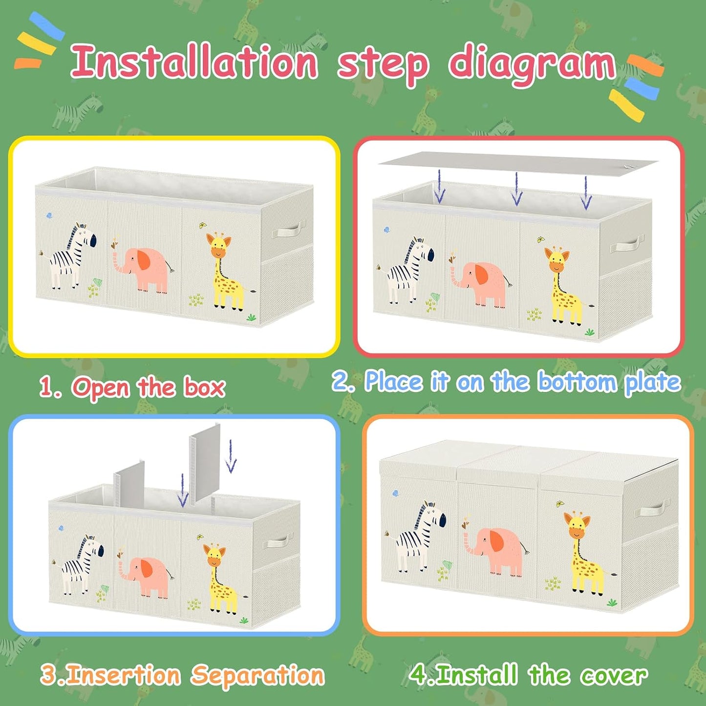 Extra Large Toy Box Storage for Boys Girls - Collapsible Toy Chest Organizer for Kids,Toy Bin Container with Lid and Handles for Clothes,Blanket,Nursery,Playroom,Bedroom,Stuffed Animals,Quilt(Beige)