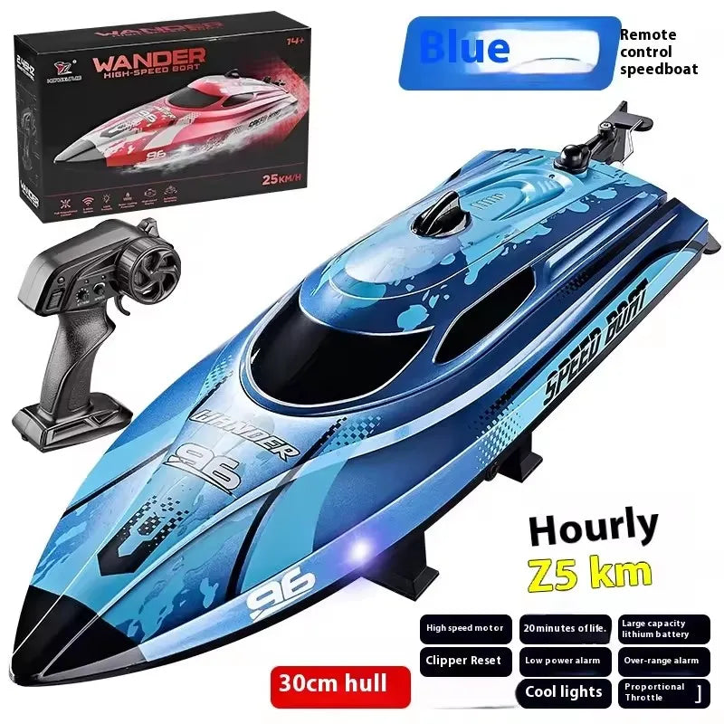 Water Toys 25Km/H Remote Control Boat Yacht Waterproof One-Key Reset Low Battery Prompt Automatic Demonstration RC Boat Toys