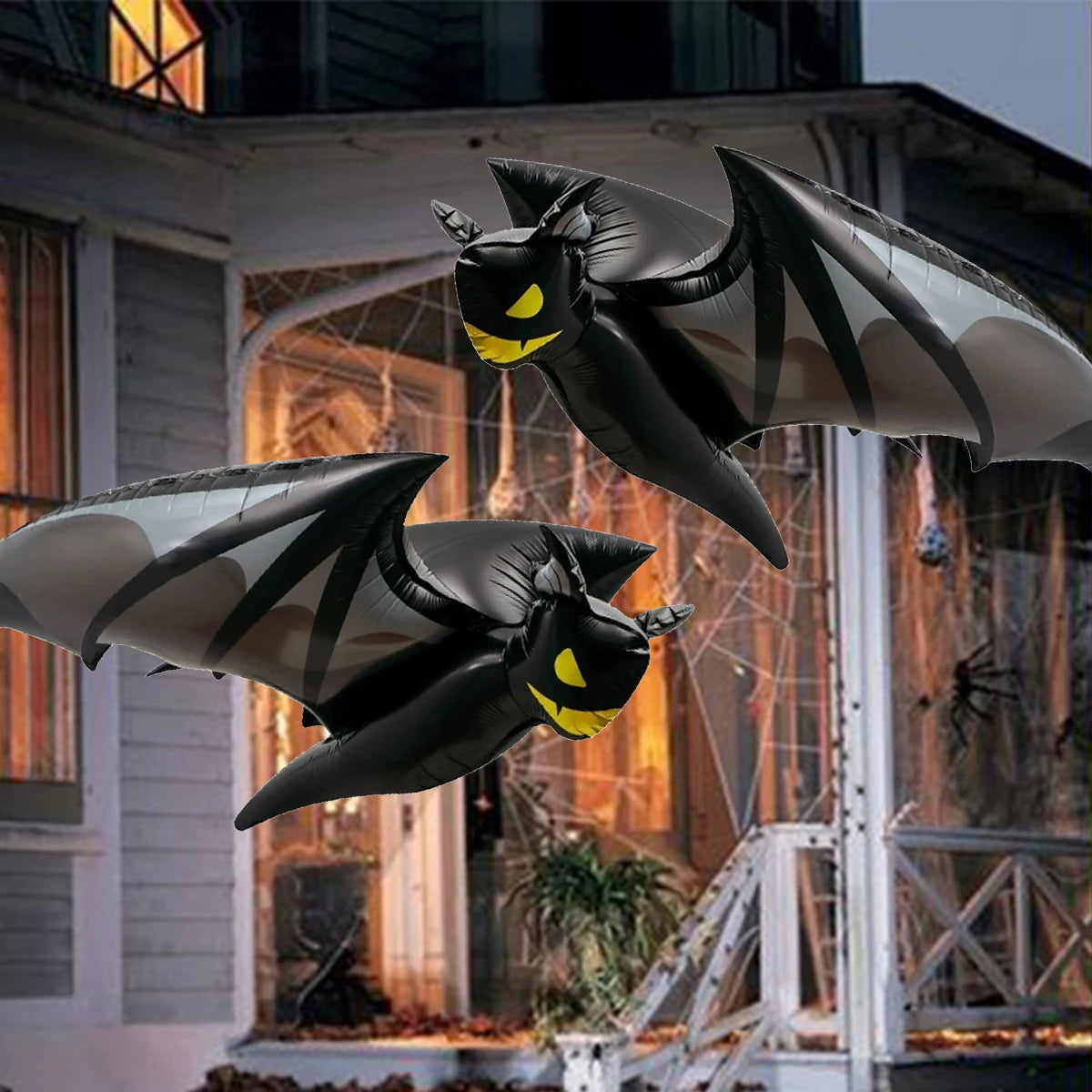 1Pc-Halloween Black Bat Balloon Halloween Party Supplies Birthday, Horror Element Atmosphere Can Hang Bat Decorations