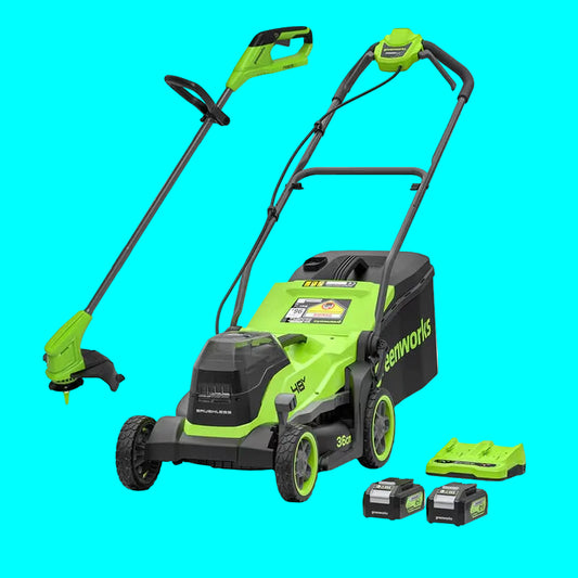 48V 36Cm Cordless Lawn Mower & 24V 25Cm Line Trimmer Bundle