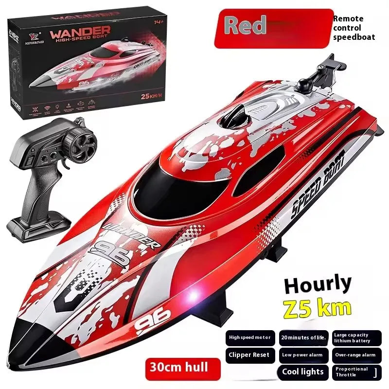 Water Toys 25Km/H Remote Control Boat Yacht Waterproof One-Key Reset Low Battery Prompt Automatic Demonstration RC Boat Toys