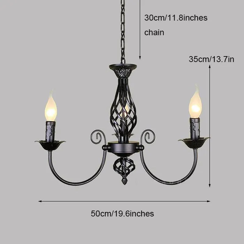 Black Chandeliers Lamp Lustres Modern Dining Living Room Hotel Indoor Light Decoration Wrought Iron Chandeliers Lighting