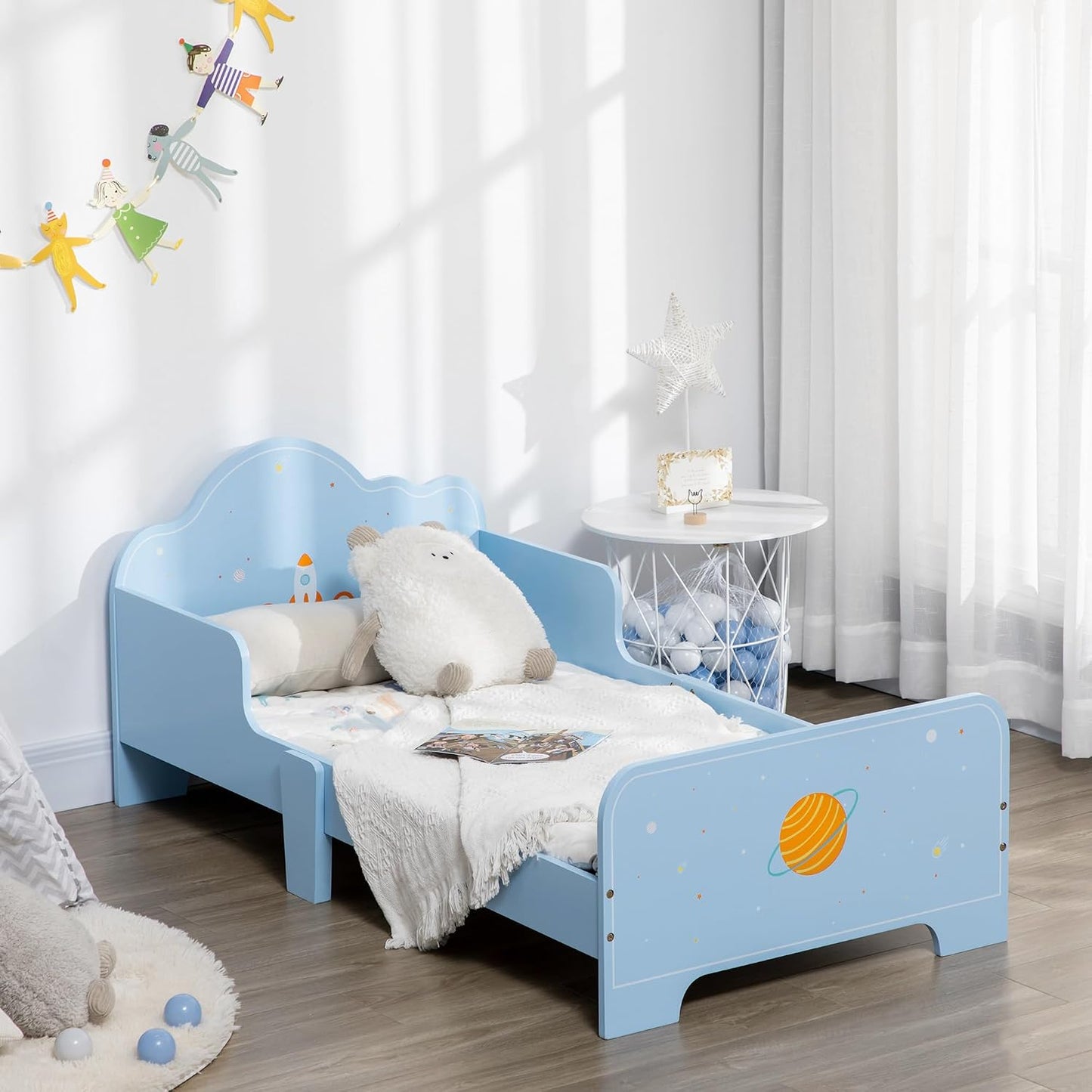 Kids Toddler Bed Safety Rails Ages 3-6 Years 143 X 74 X 59Cm Blue | Kids Bedroom Furniture, Boys, Girls