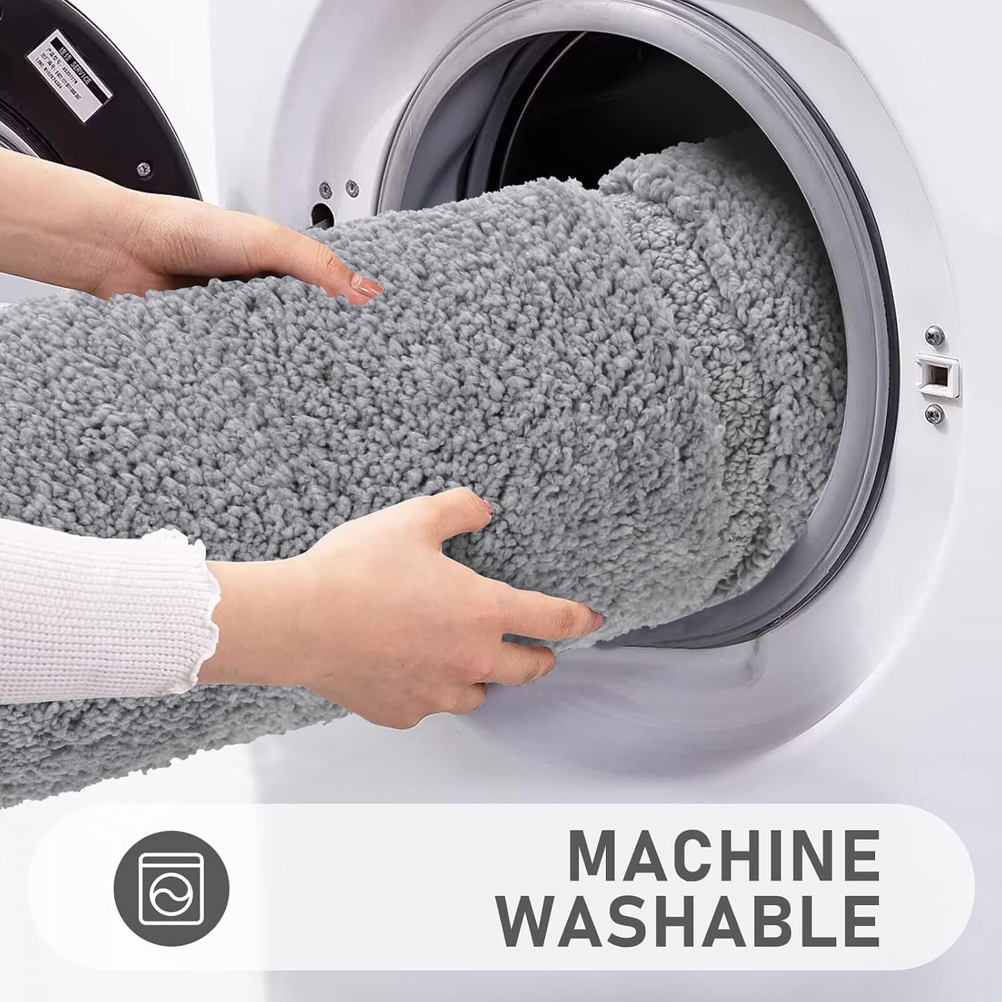Microfiber Soft Bath Mat Set 3 Piece Absorbent Bathroom Toilet Rug Non Slip Machine Washable Bath and Pedestal Mat Sets, Grey
