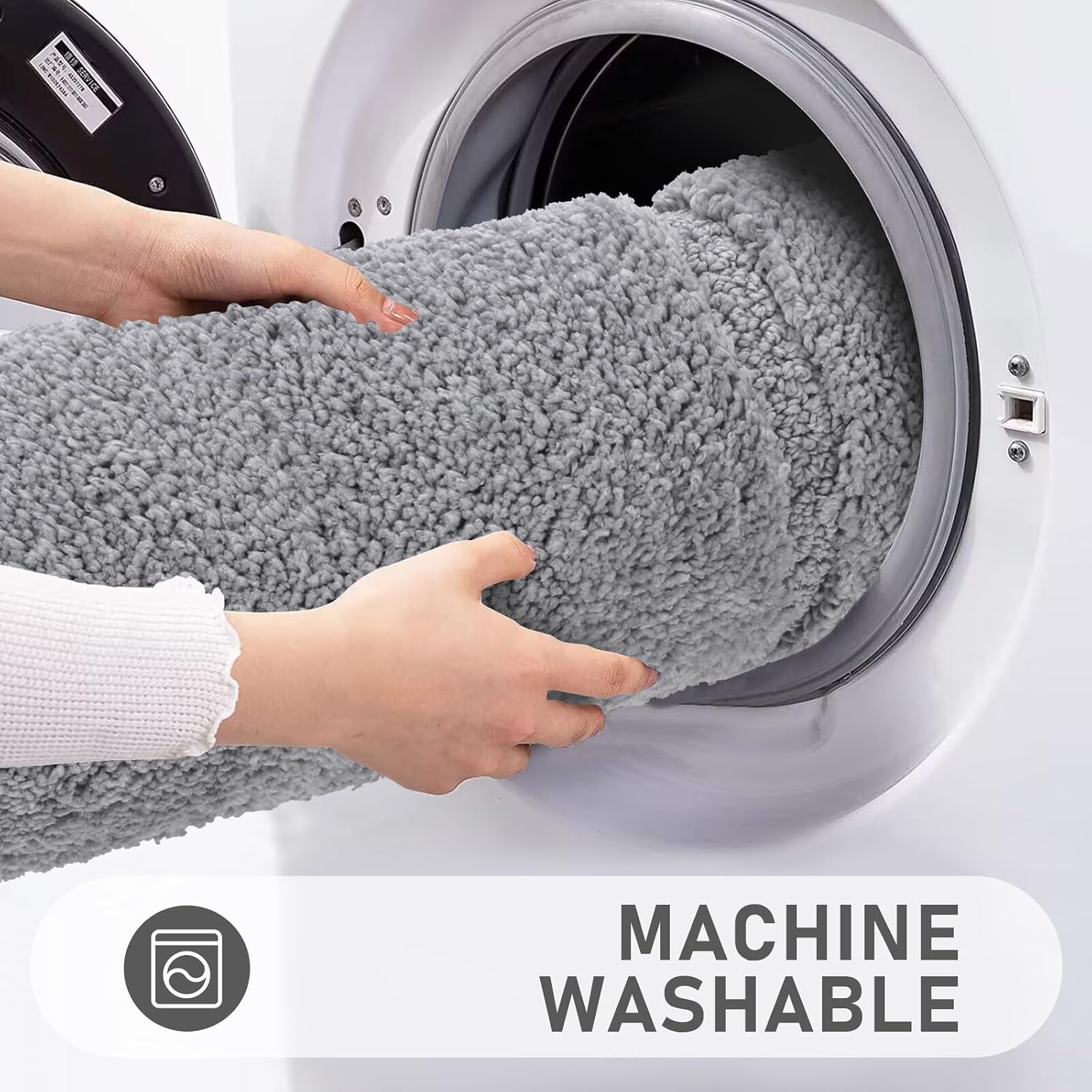 Microfiber Soft Bath Mat Set 3 Piece Absorbent Bathroom Toilet Rug Non Slip Machine Washable Bath and Pedestal Mat Sets, Grey