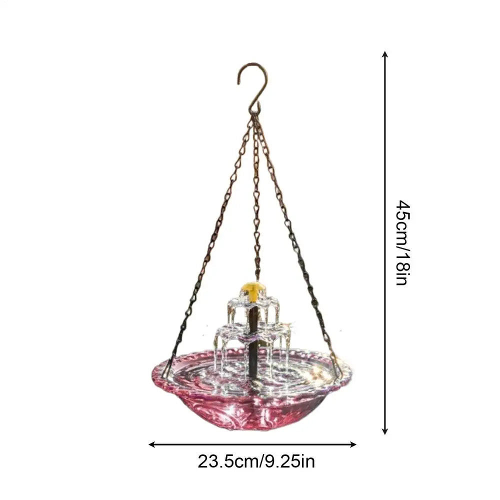 Solar Bird Bath Patio Decoration Water Fountain Backyard Decor Outdoor Hummingbird Bath for Garden Balcony Animal Lovers Gift